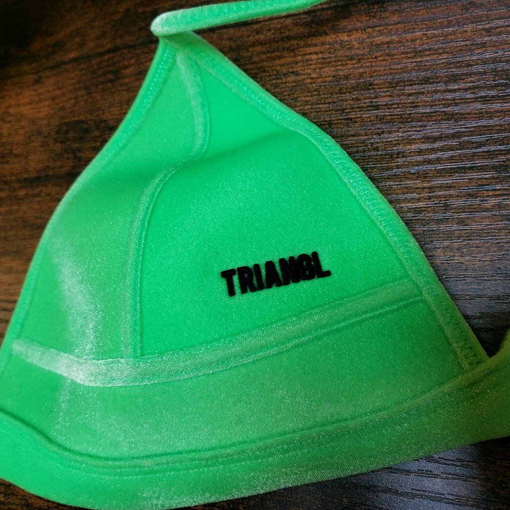 S top, XXS bottom, *Rare* Triangl- lime neoprene Small top, XXS bottom, D cup - Picture 5 of 16